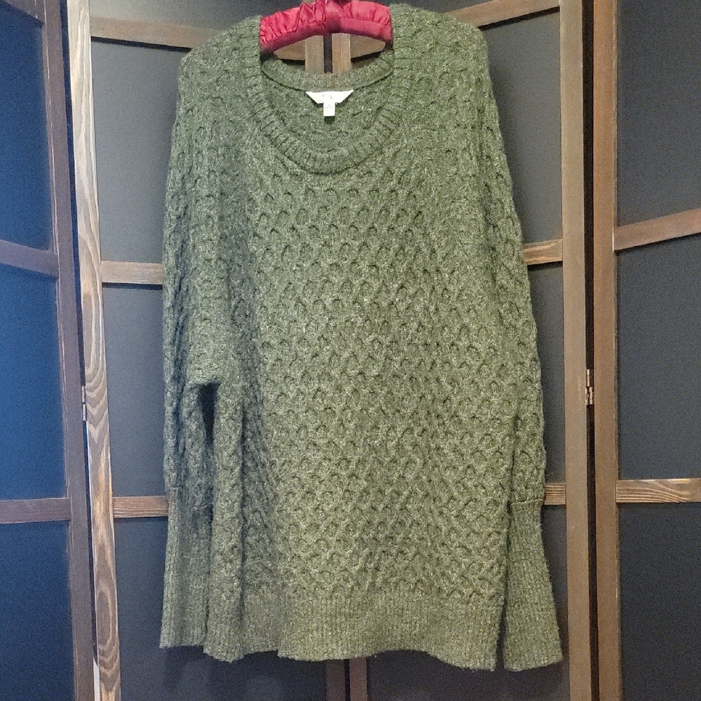 Terra & Sky Forest Green Textured Sweater